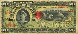 pS259e from Mexico: 20 Pesos from 1885