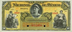 pS262s3 from Mexico: 500 Pesos from 1885