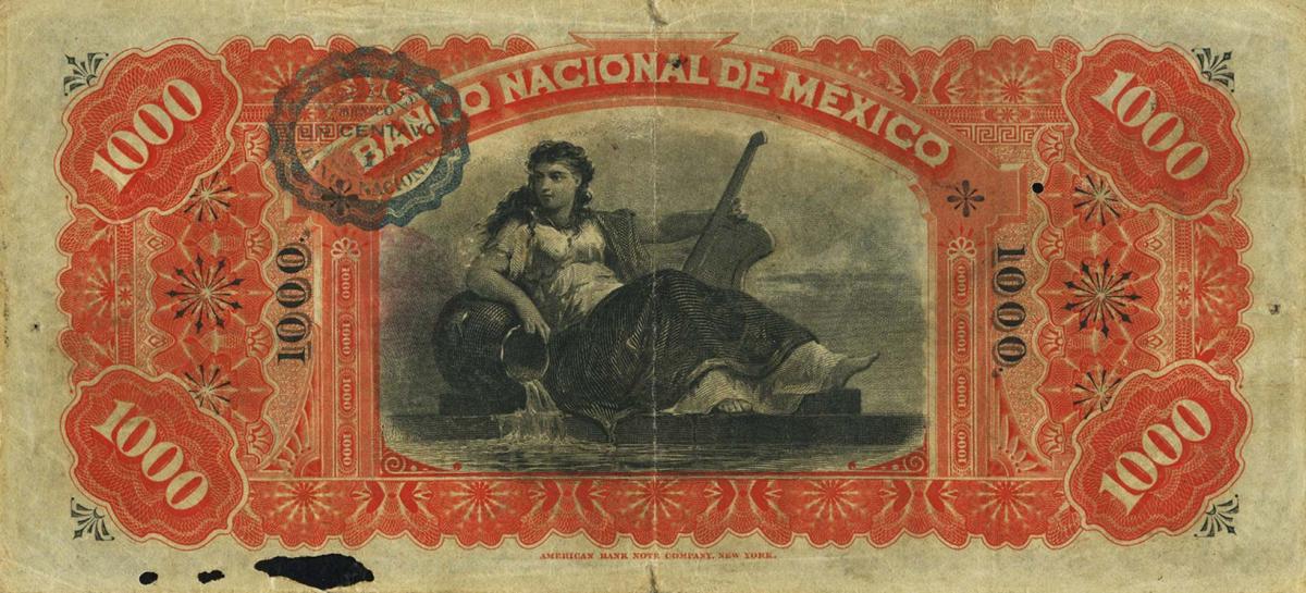 Back of Mexico pS263a: 1000 Pesos from 1885