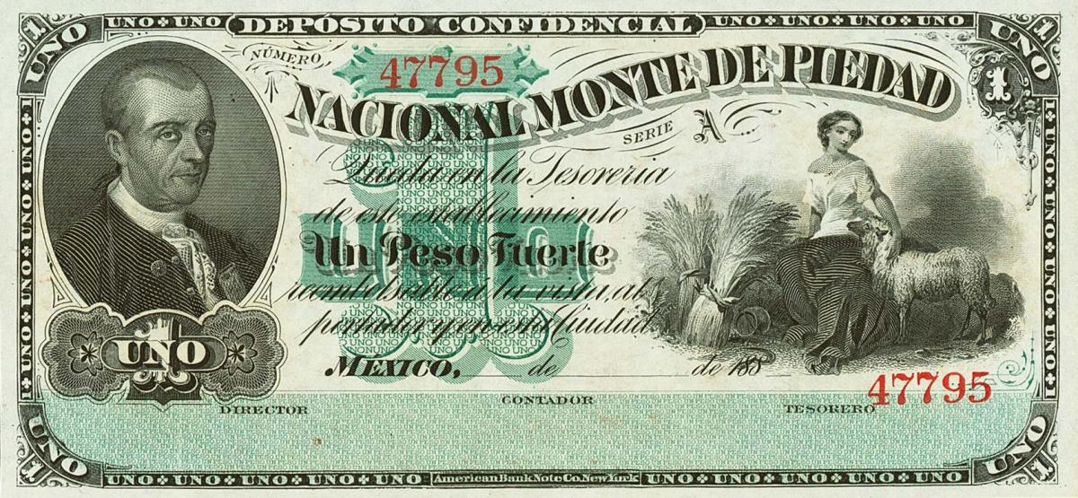 Front of Mexico pS264r1: 1 Peso from 1880