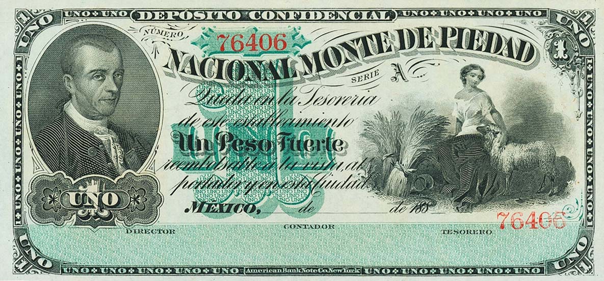 Front of Mexico pS265r1: 1 Peso from 1880