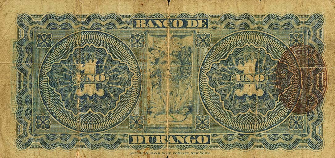 Back of Mexico pS272b: 1 Peso from 1891