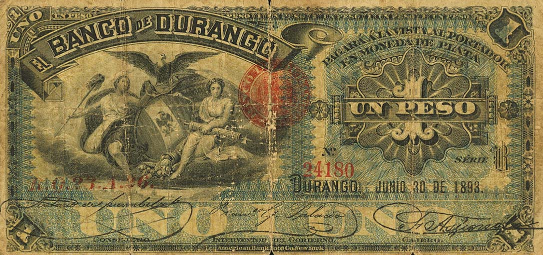 Front of Mexico pS272b: 1 Peso from 1891