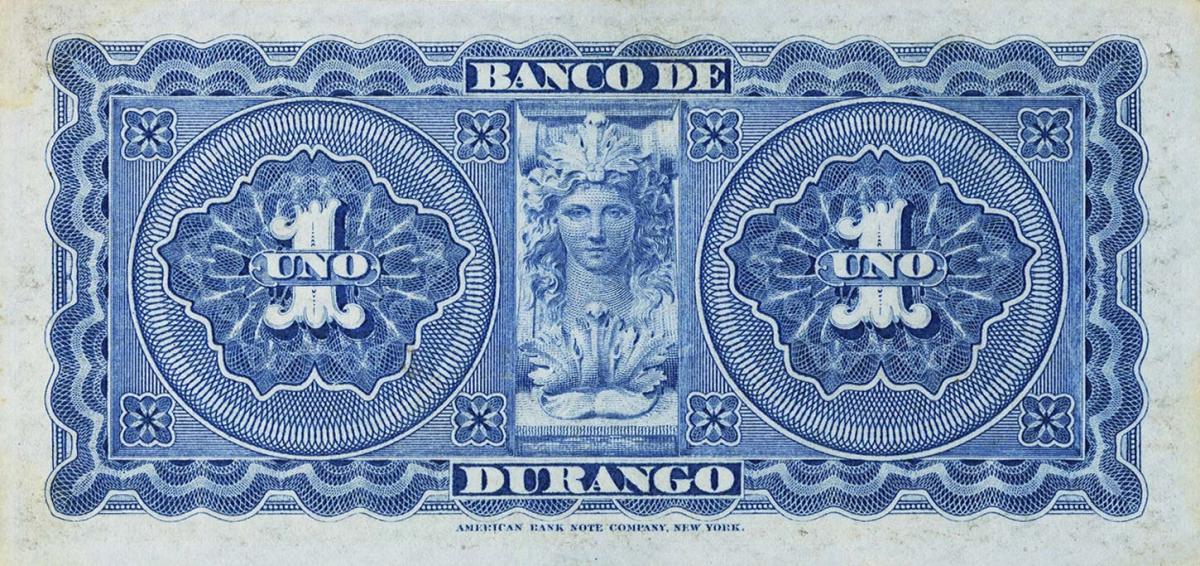 Back of Mexico pS272r: 1 Peso from 1891