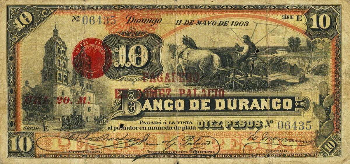 Front of Mexico pS274e: 10 Pesos from 1891