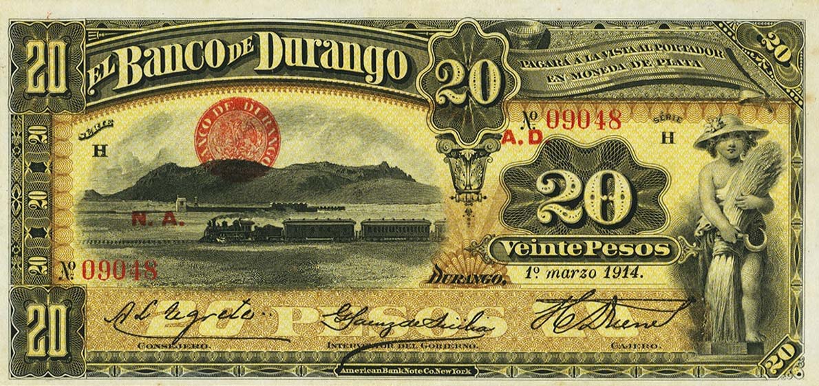 Front of Mexico pS275c: 20 Pesos from 1891