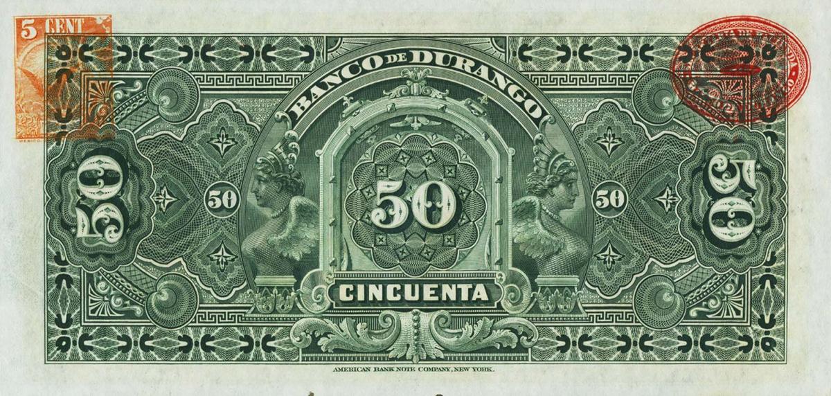 Back of Mexico pS276Aa: 50 Pesos from 1913