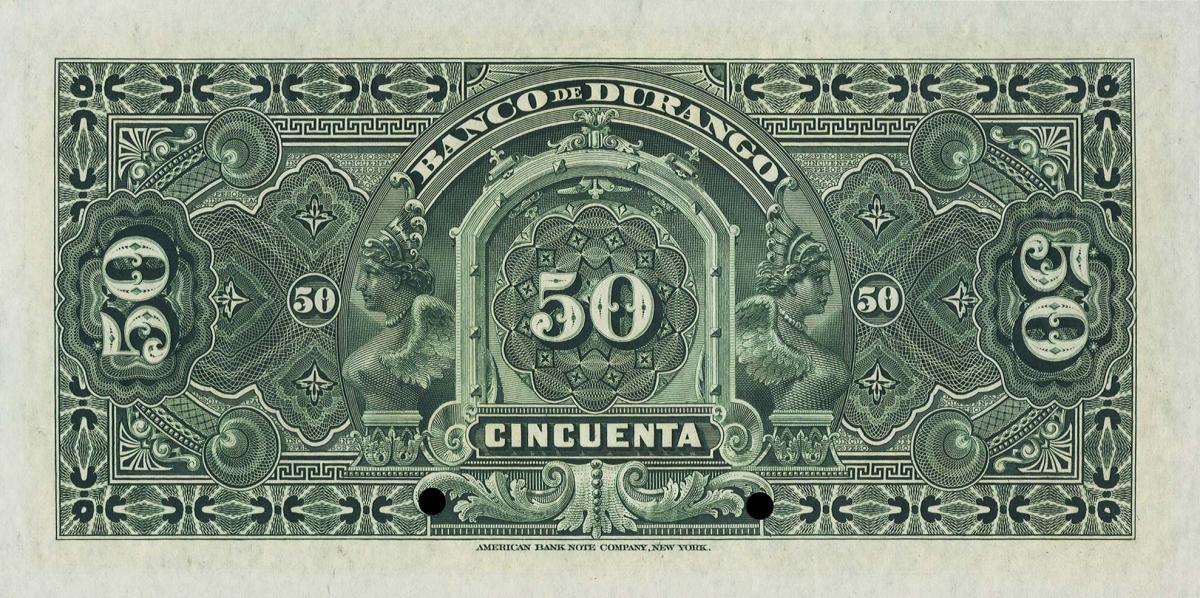 Back of Mexico pS276As2: 50 Pesos from 1913