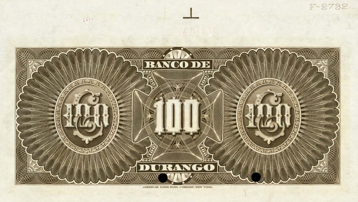 Back of Mexico pS277As: 100 Pesos from 1913