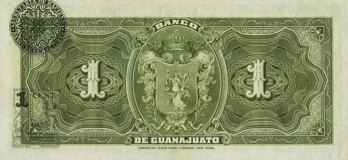 Back of Mexico pS287a: 1 Peso from 1913