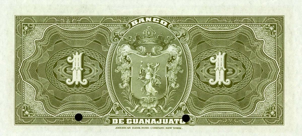 Back of Mexico pS287s: 1 Peso from 1913