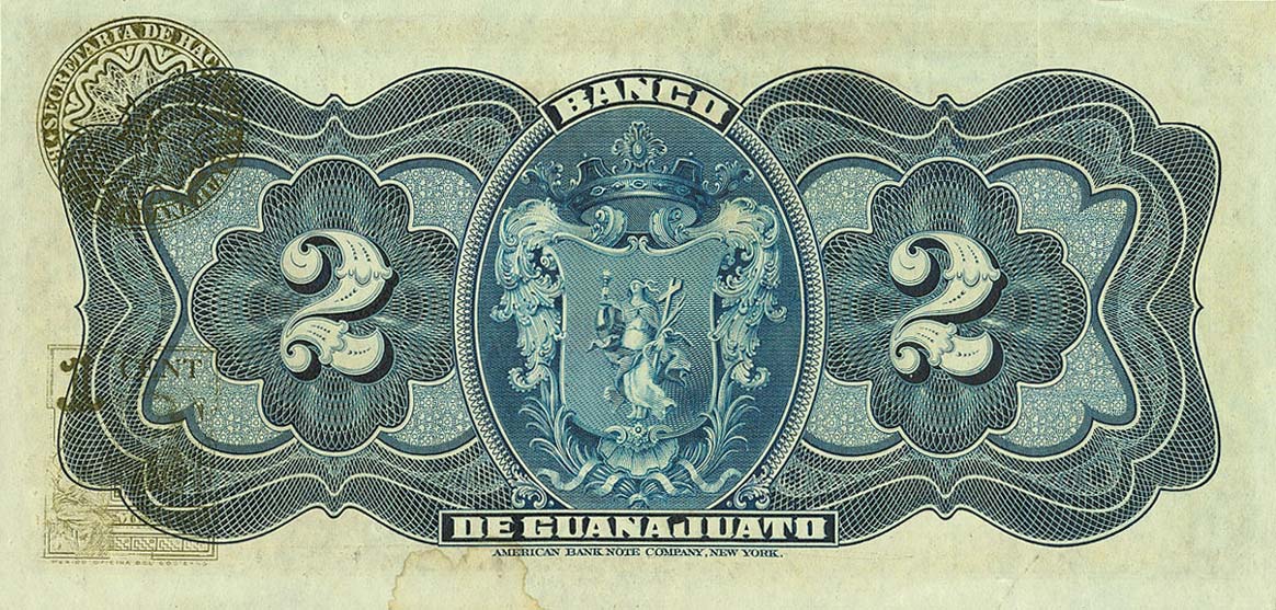 Back of Mexico pS288a: 2 Pesos from 1913