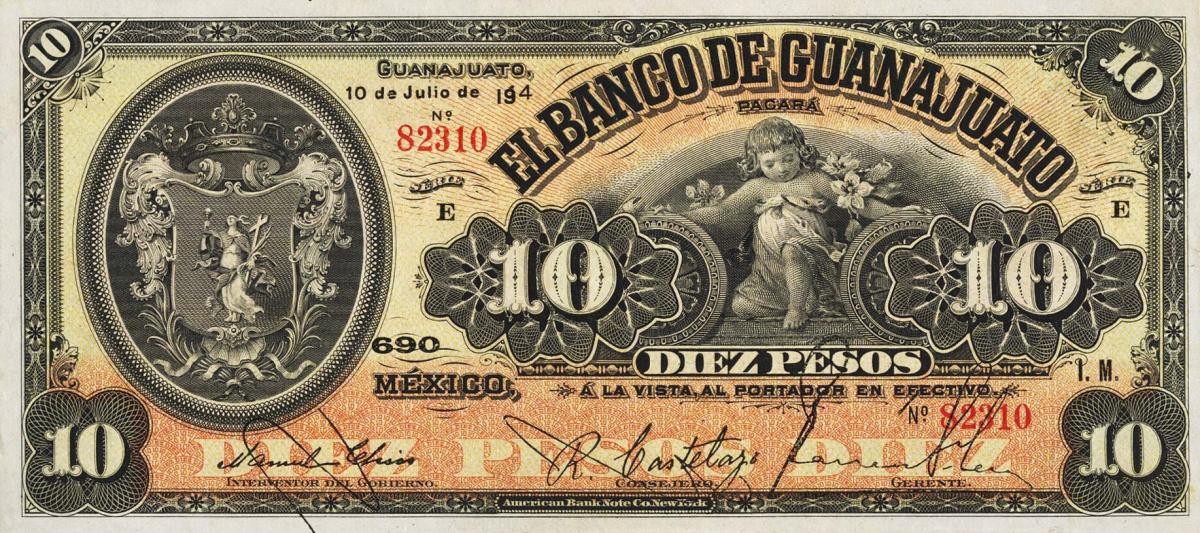 Front of Mexico pS290c: 10 Pesos from 1900