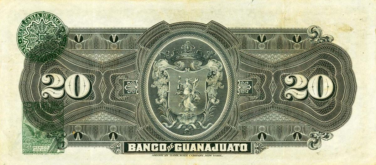 Back of Mexico pS291e: 20 Pesos from 1900