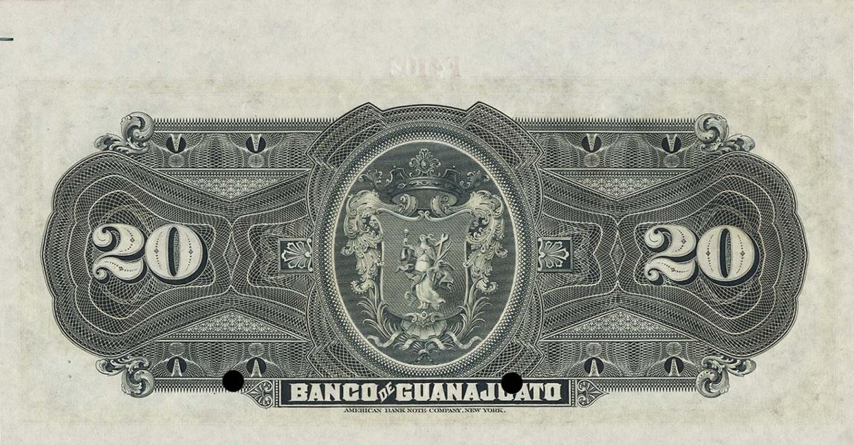 Back of Mexico pS291s: 20 Pesos from 1900