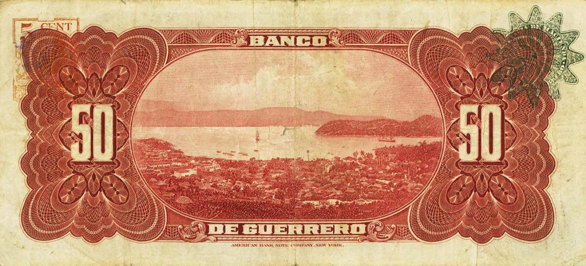 Back of Mexico pS301b: 50 Pesos from 1906