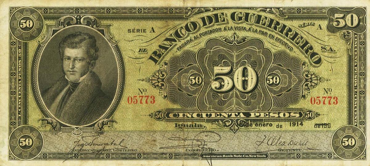 Front of Mexico pS301b: 50 Pesos from 1906