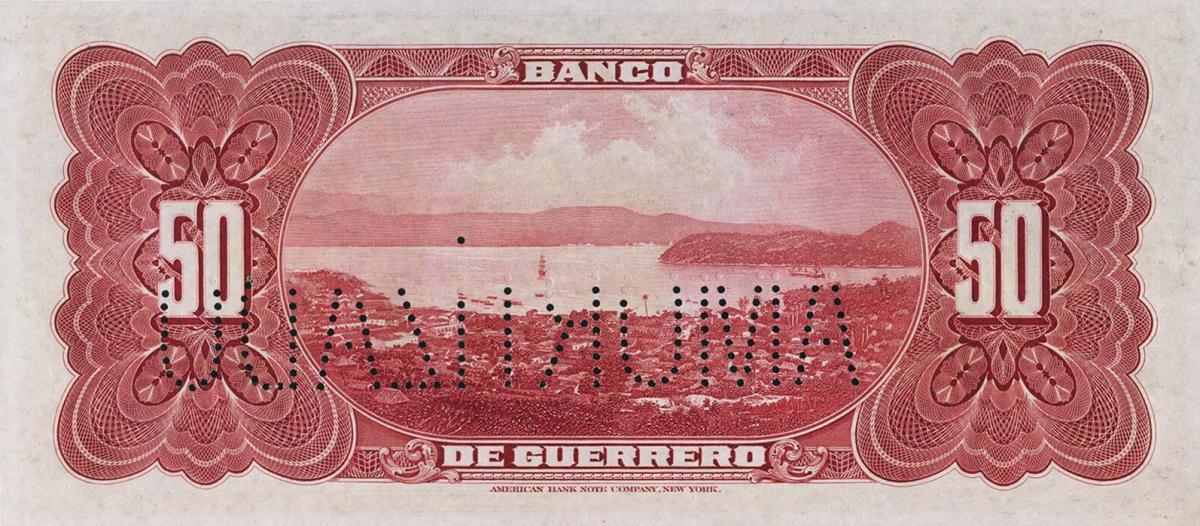 Back of Mexico pS301d: 50 Pesos from 1906