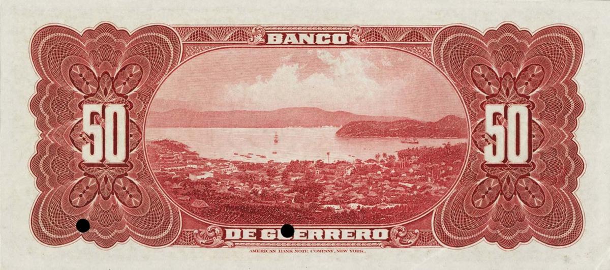 Back of Mexico pS301s1: 50 Pesos from 1906