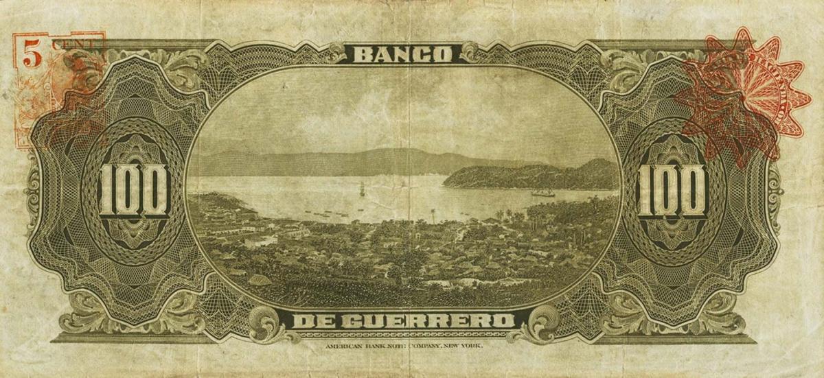 Back of Mexico pS302b: 100 Pesos from 1906