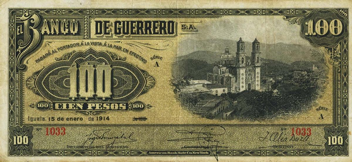 Front of Mexico pS302b: 100 Pesos from 1906