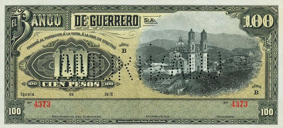 Front of Mexico pS302c: 100 Pesos from 1906