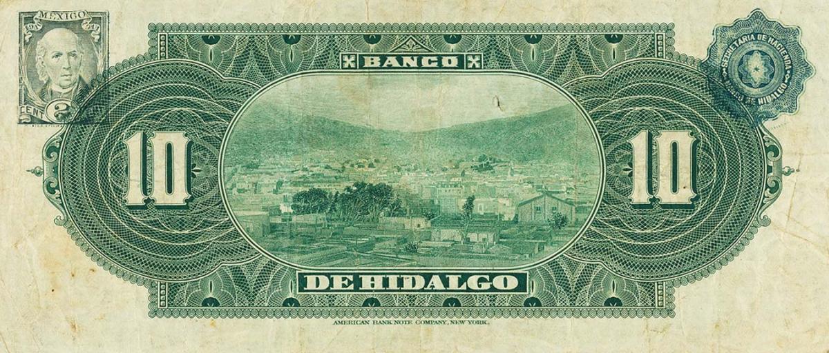 Back of Mexico pS306b: 10 Pesos from 1902