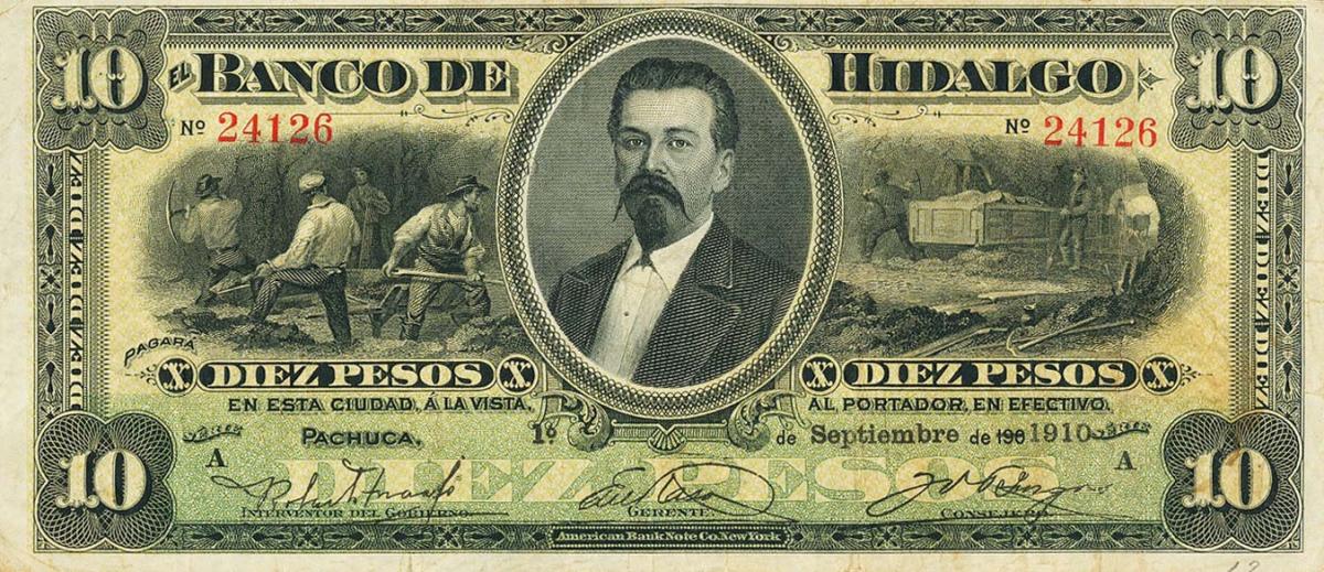 Front of Mexico pS306b: 10 Pesos from 1902