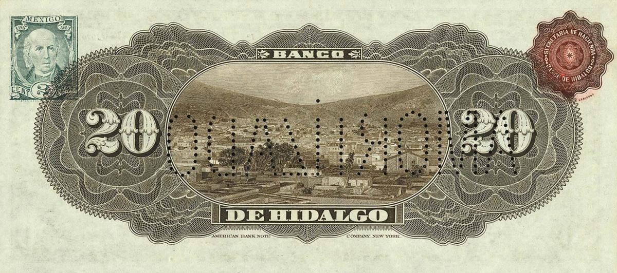 Back of Mexico pS307c: 20 Pesos from 1902