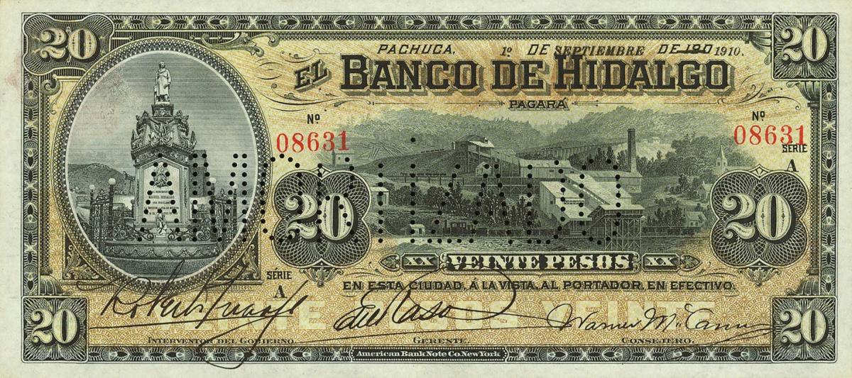 Front of Mexico pS307c: 20 Pesos from 1902