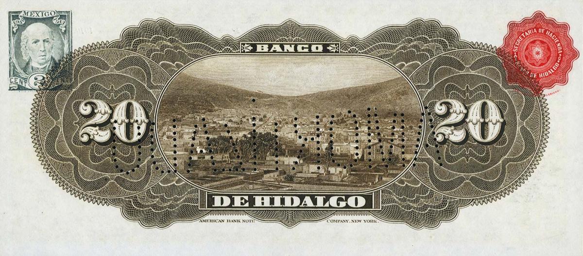 Back of Mexico pS307d: 20 Pesos from 1902