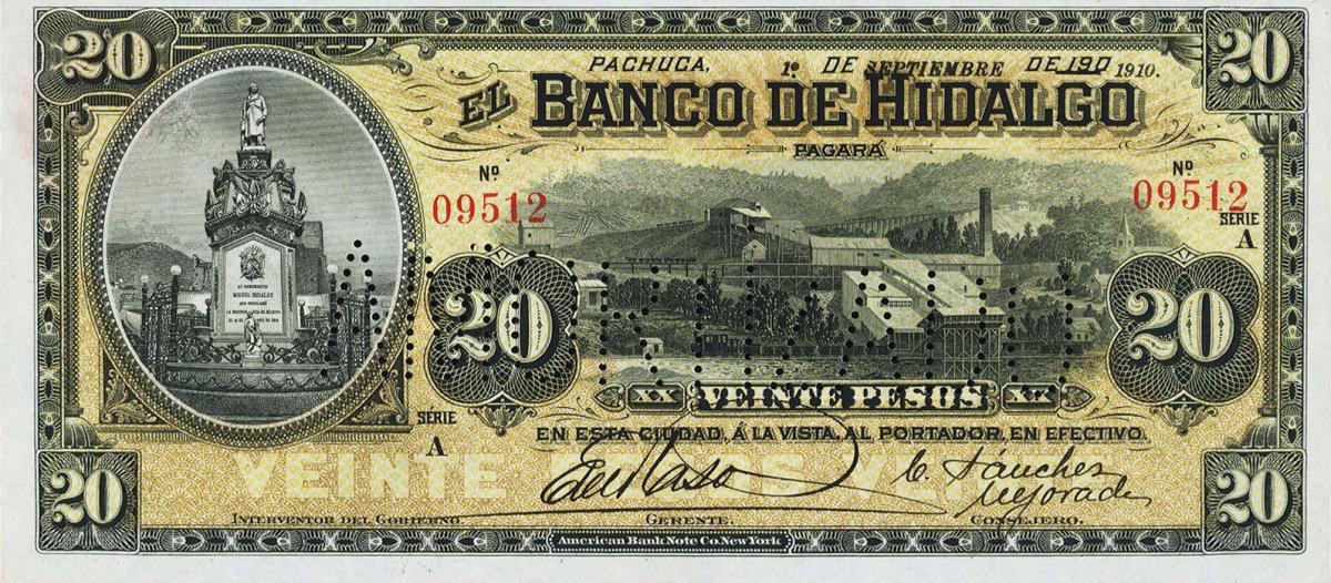 Front of Mexico pS307d: 20 Pesos from 1902