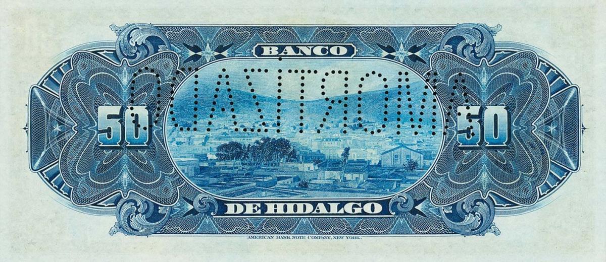 Back of Mexico pS308r: 50 Pesos from 1902