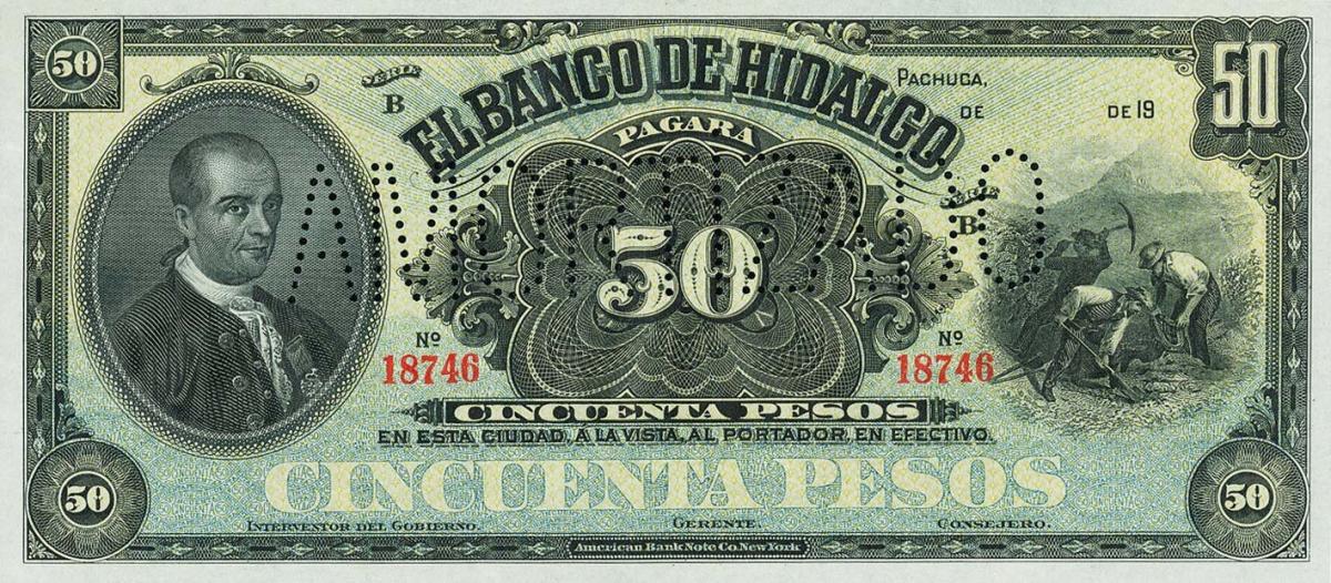 Front of Mexico pS308r: 50 Pesos from 1902