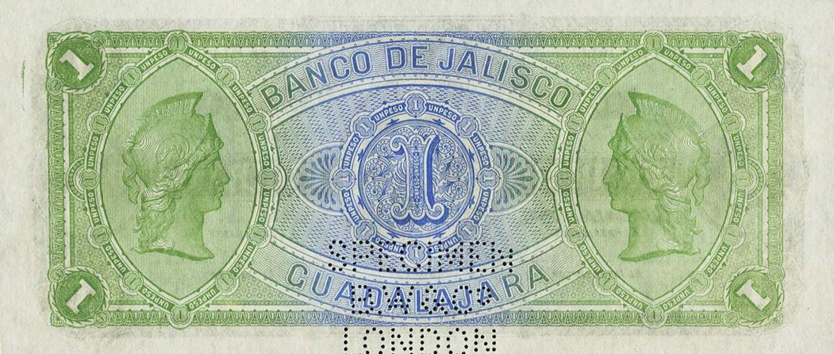 Back of Mexico pS313s: 1 Peso from 1914