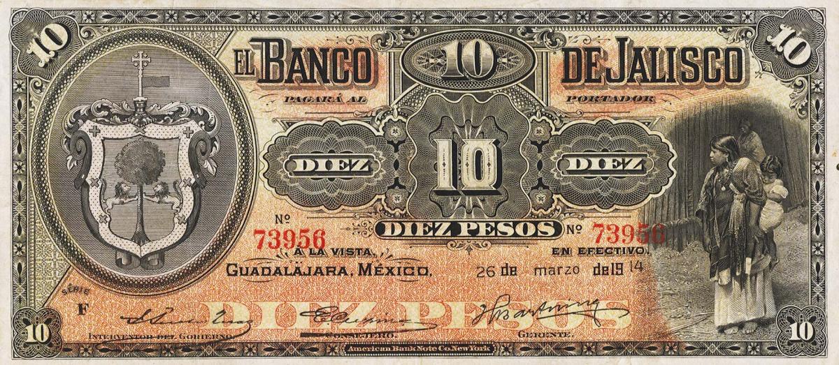 Front of Mexico pS321c: 10 Pesos from 1902