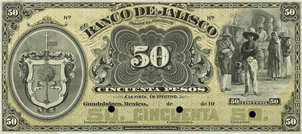 Front of Mexico pS323p: 50 Pesos from 1902