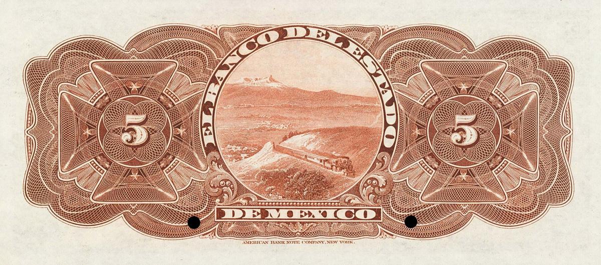 Back of Mexico pS329s1: 5 Pesos from 1897