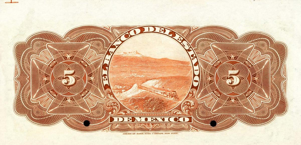 Back of Mexico pS329s3: 5 Pesos from 1897