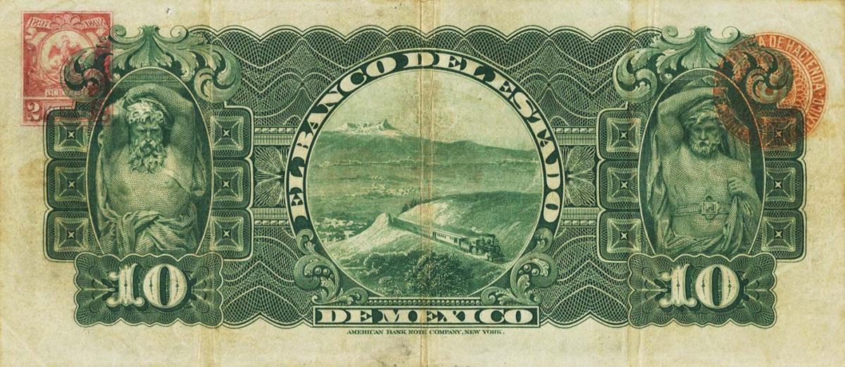 Back of Mexico pS330a: 10 Pesos from 1898