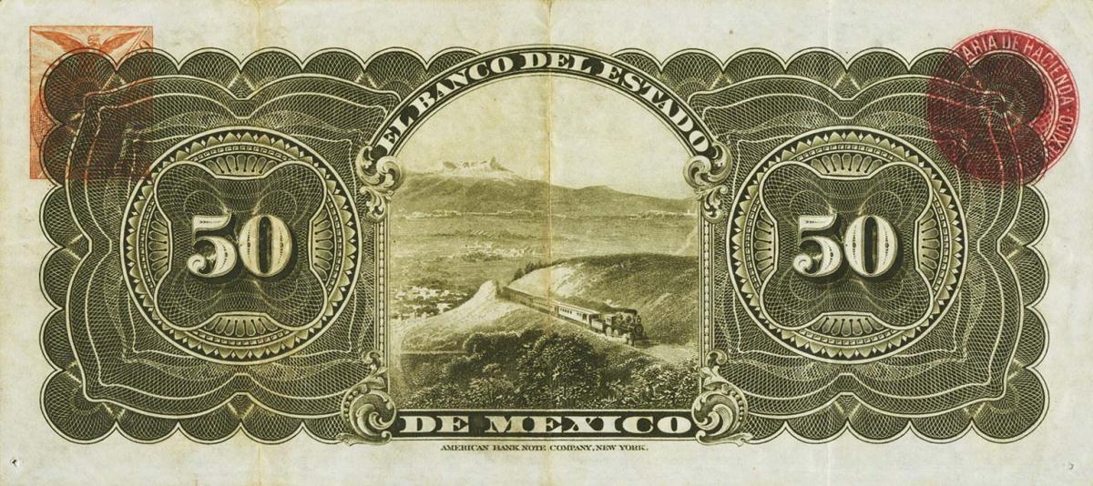 Back of Mexico pS332a: 50 Pesos from 1898