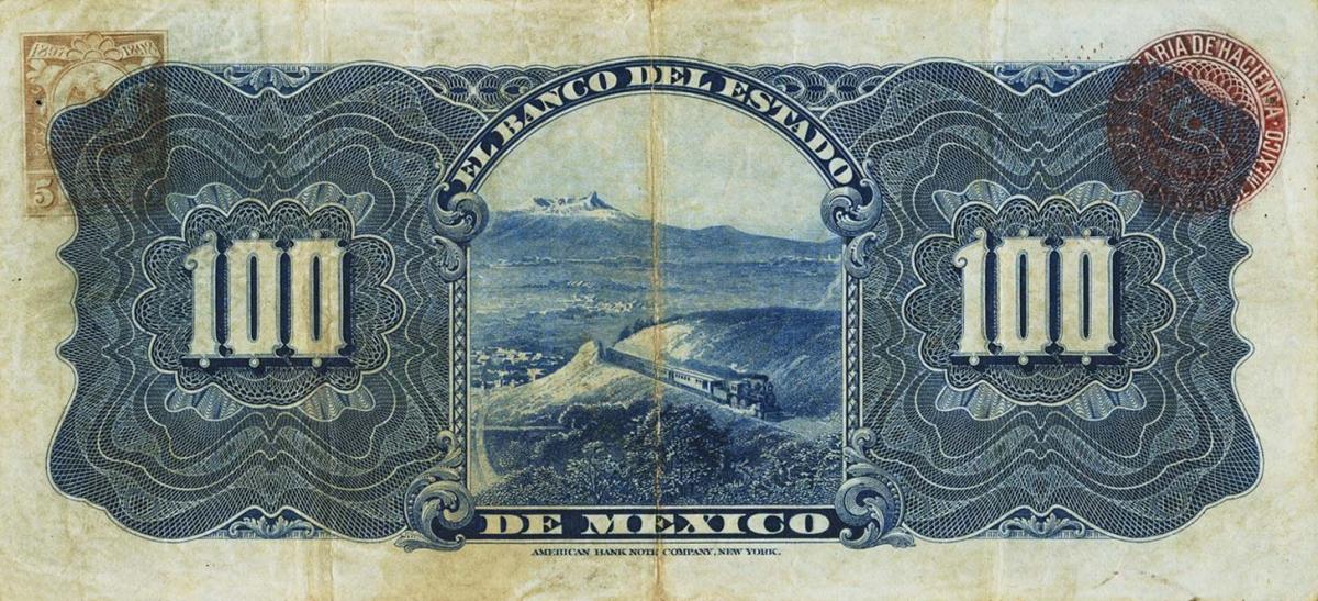 Back of Mexico pS333a: 100 Pesos from 1898