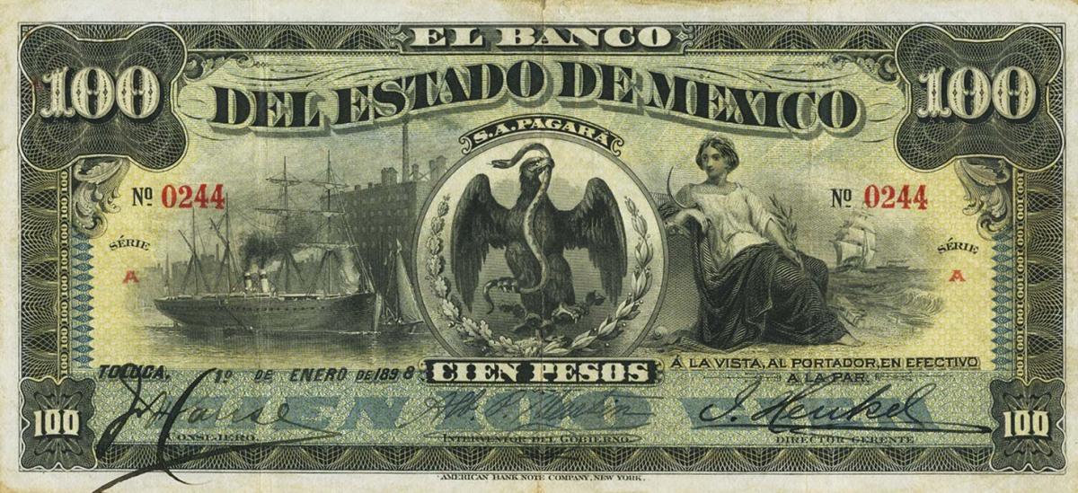 Front of Mexico pS333a: 100 Pesos from 1898