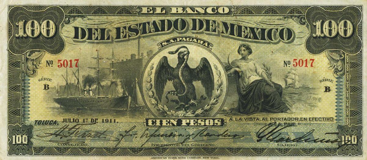 Front of Mexico pS333c: 100 Pesos from 1898