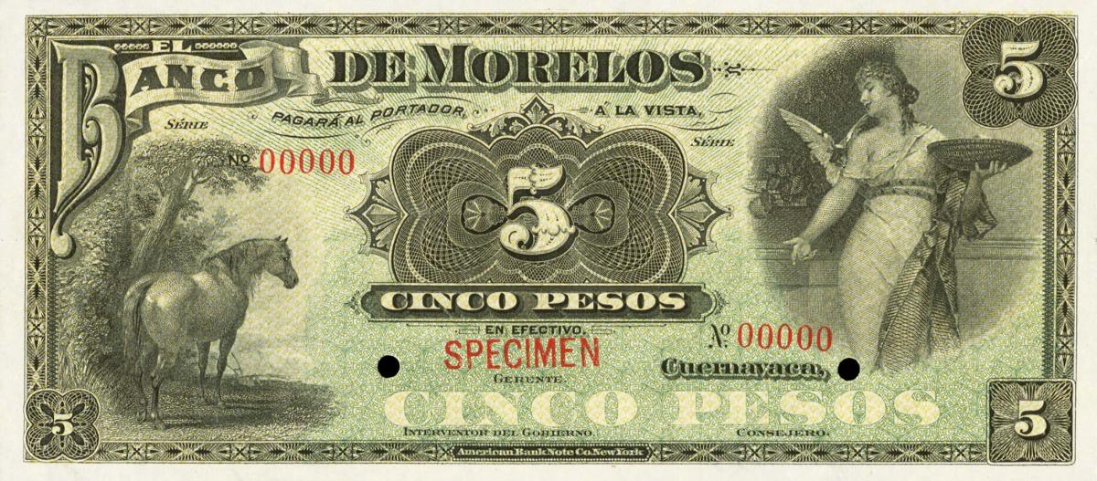 Front of Mexico pS345s: 5 Pesos from 1903