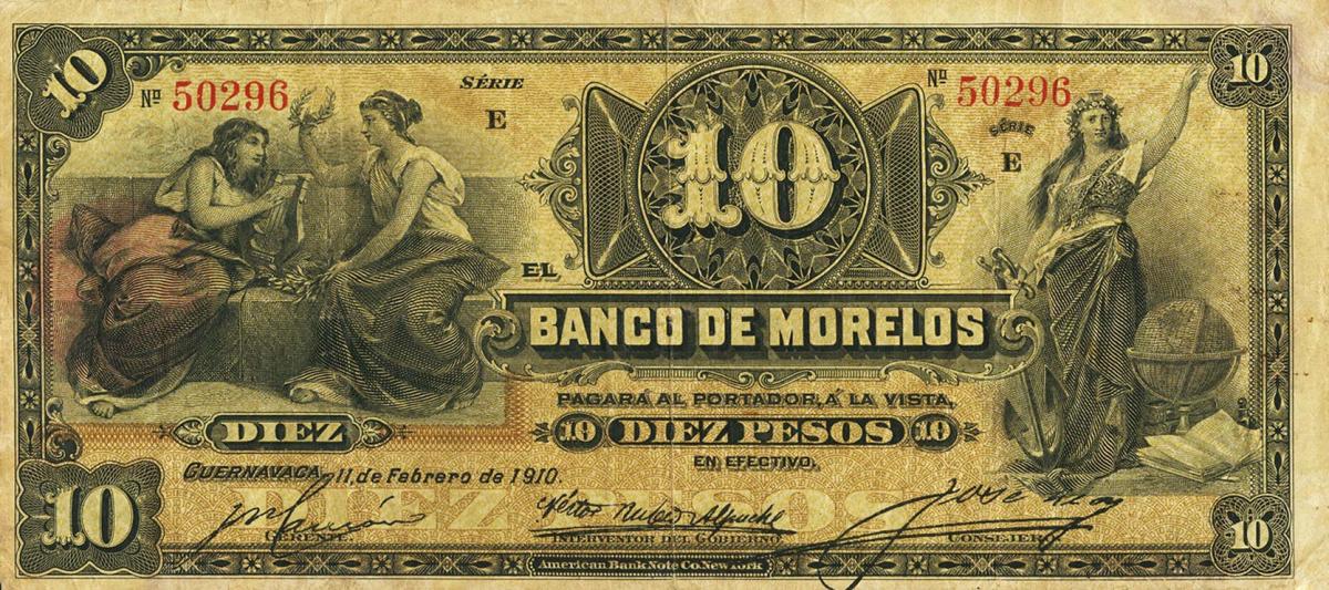 Front of Mexico pS346b: 10 Pesos from 1903