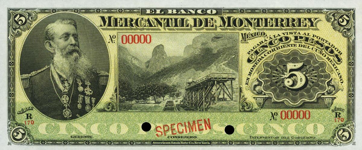 Front of Mexico pS352As: 5 Pesos from 1906