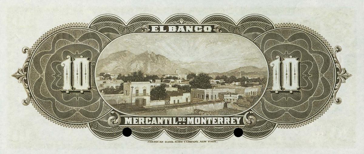 Back of Mexico pS353As: 10 Pesos from 1906