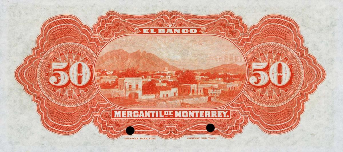 Back of Mexico pS355A: 50 Pesos from 1906