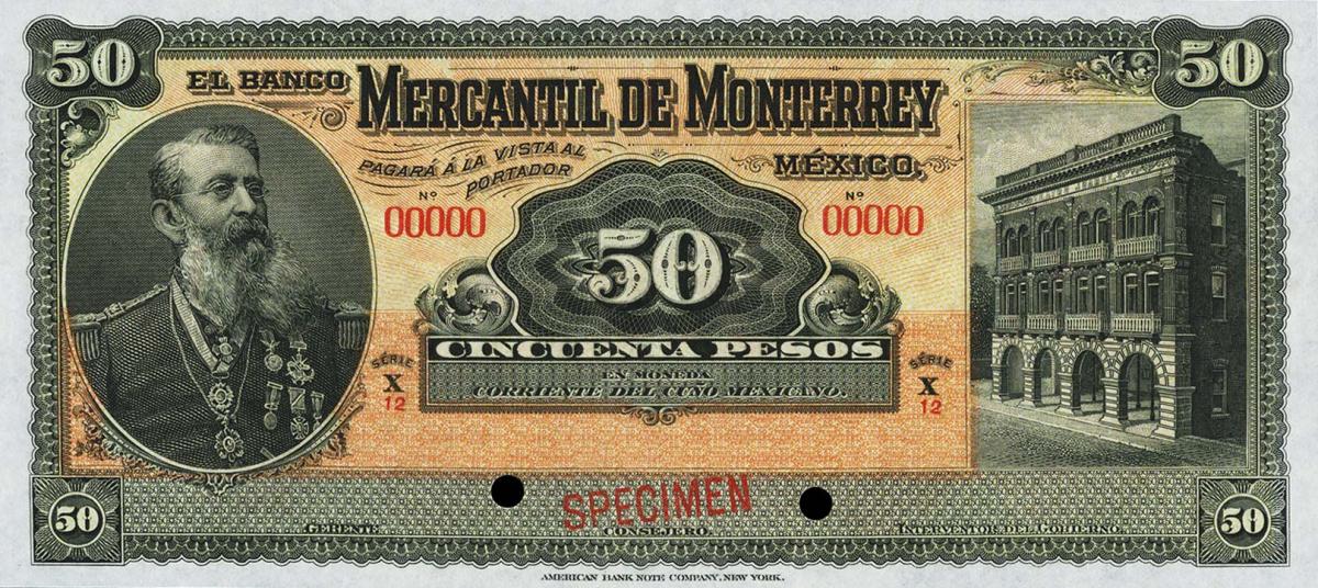 Front of Mexico pS355A: 50 Pesos from 1906